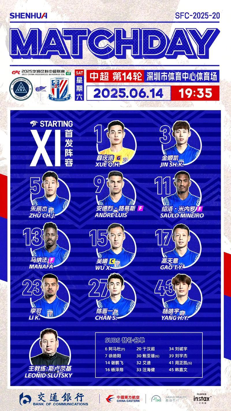 深圳新鹏城迎战上海申花：第14轮较量